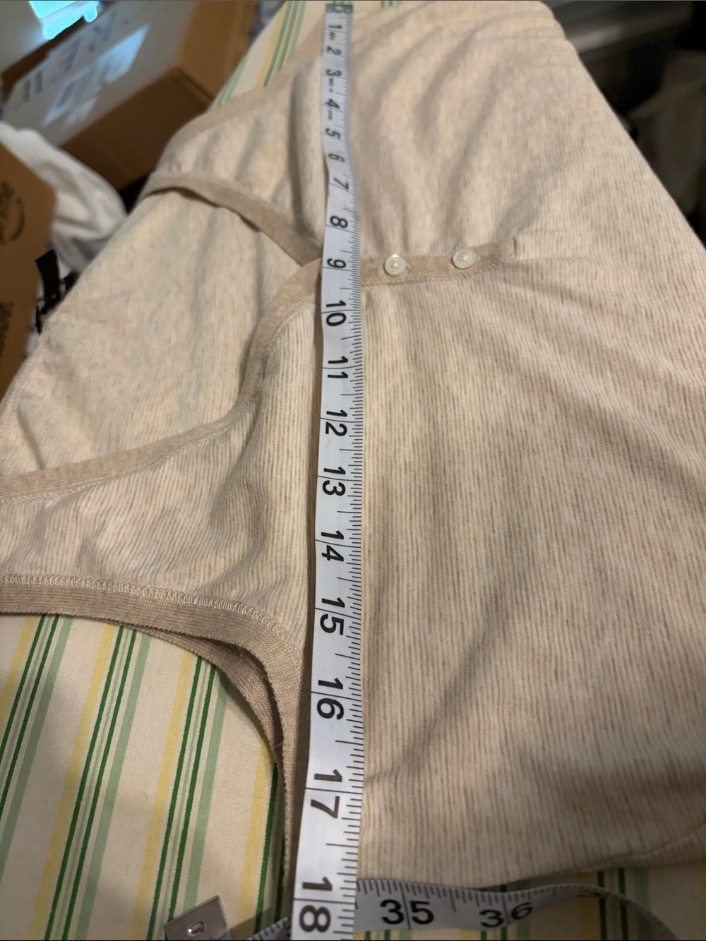 Talbots Women's Cream Heather Button V-Neck Tank - Picture 7 of 8